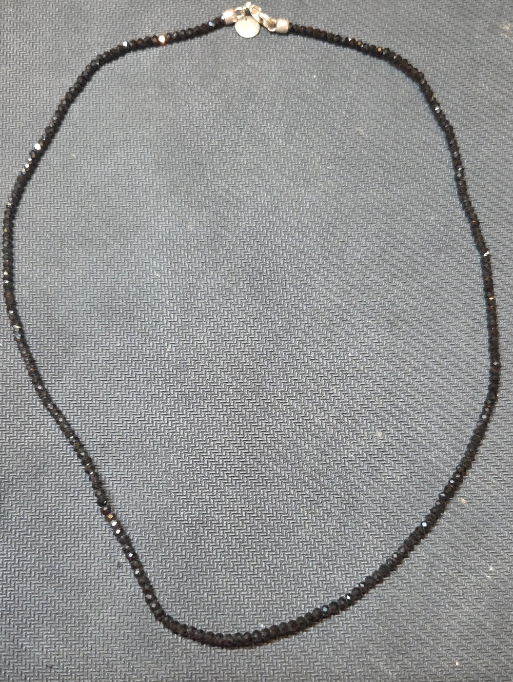 Tiffany & Co. Black Faceted Black Spinel Necklace with Silver Clasp